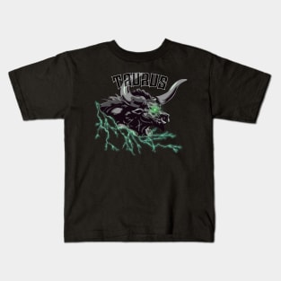 Lightning Taurus (green) Kids T-Shirt